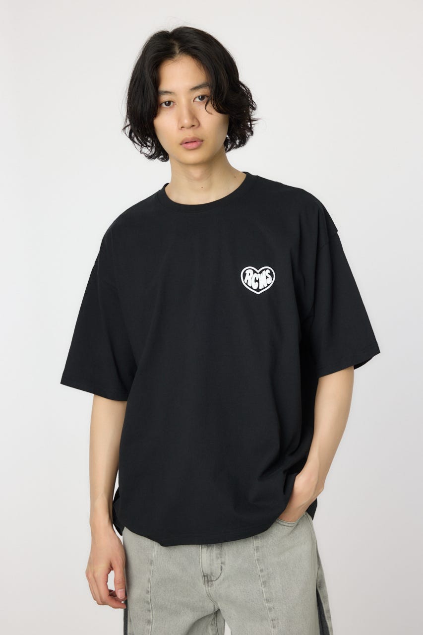 トップス s.h.a.l.o.m.c.l.u.b BOLD RIBBON TEE T/Rストレッチワンポイント刺繍O/Pシャツ (MENS/WOMENS