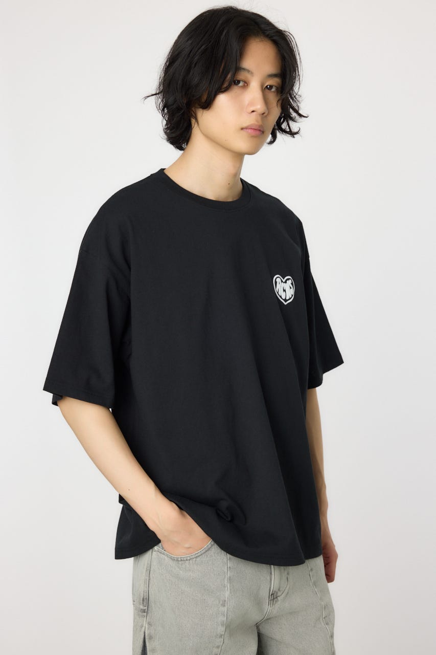 カジュアル アメリカン ヒョウ柄ハート LOVEBIG ロゴ半袖Tシャツ org.jpg