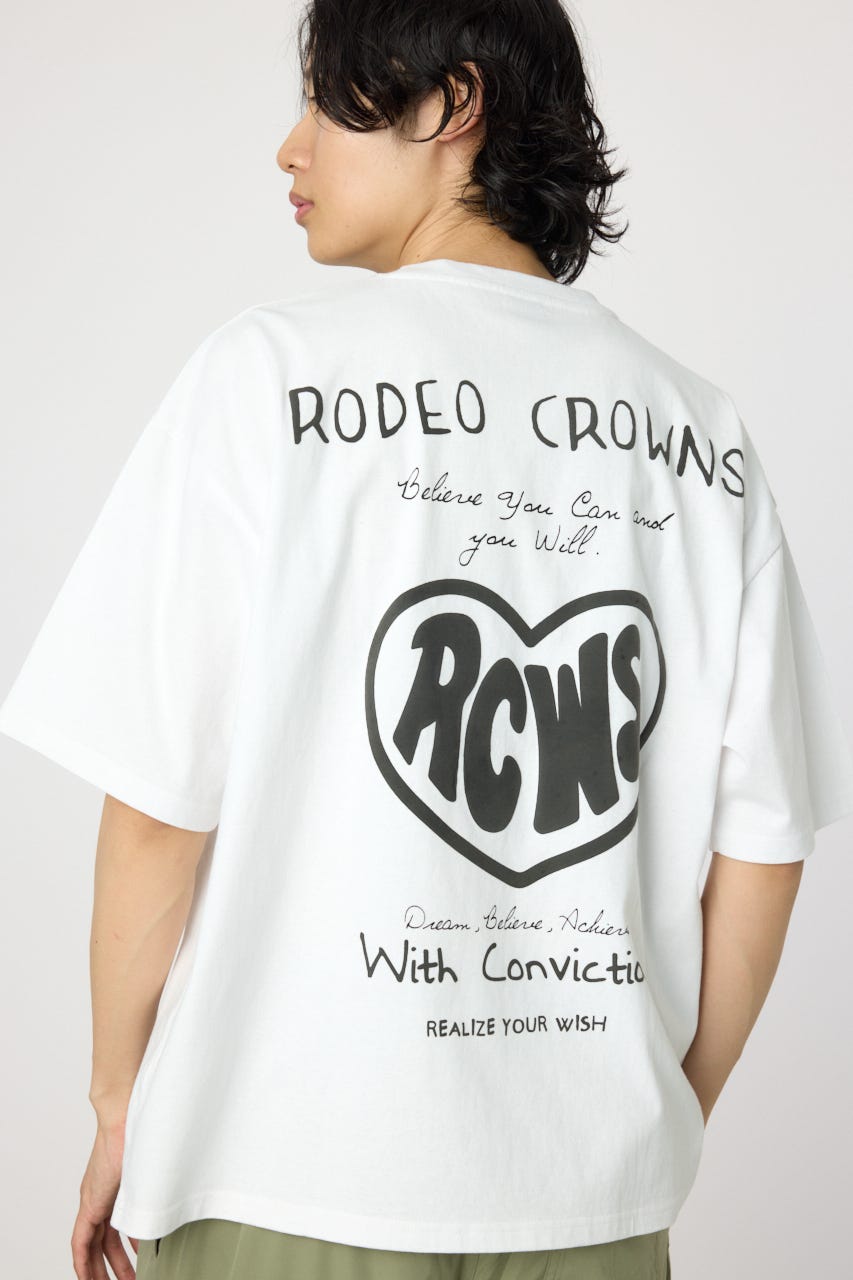 カジュアル アメリカン ヒョウ柄ハート LOVEBIG ロゴ半袖Tシャツ セール】【85】フロント＆バックデザイン ハートモチーフ ぼかし