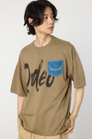 メンズスプレーロゴニットトップス