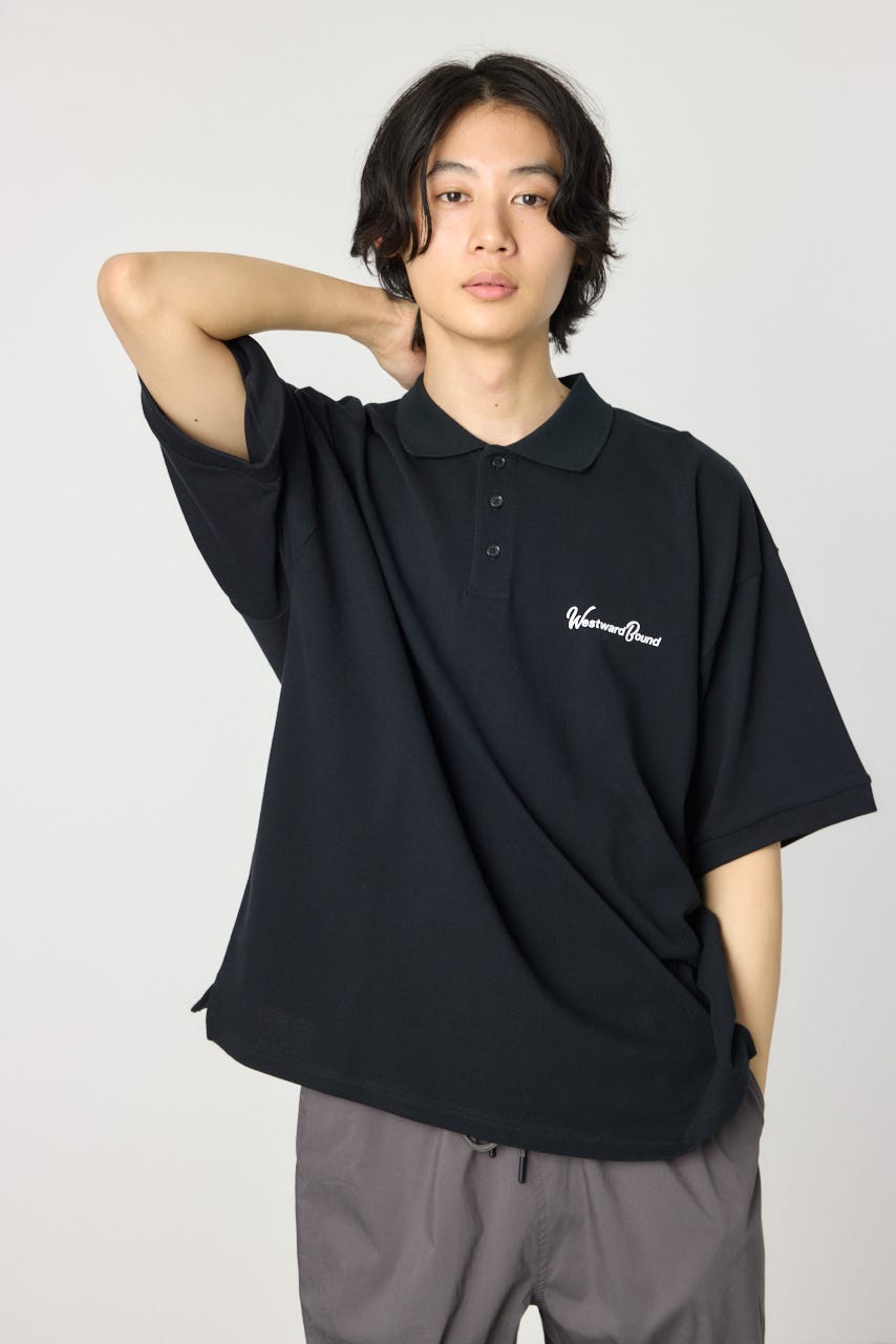 レオナール ポロシャツ ロゴボタン 黒 XL RODEO CROWNS WIDE BOWL | バックサガラロゴポロシャツ (Tシャツ