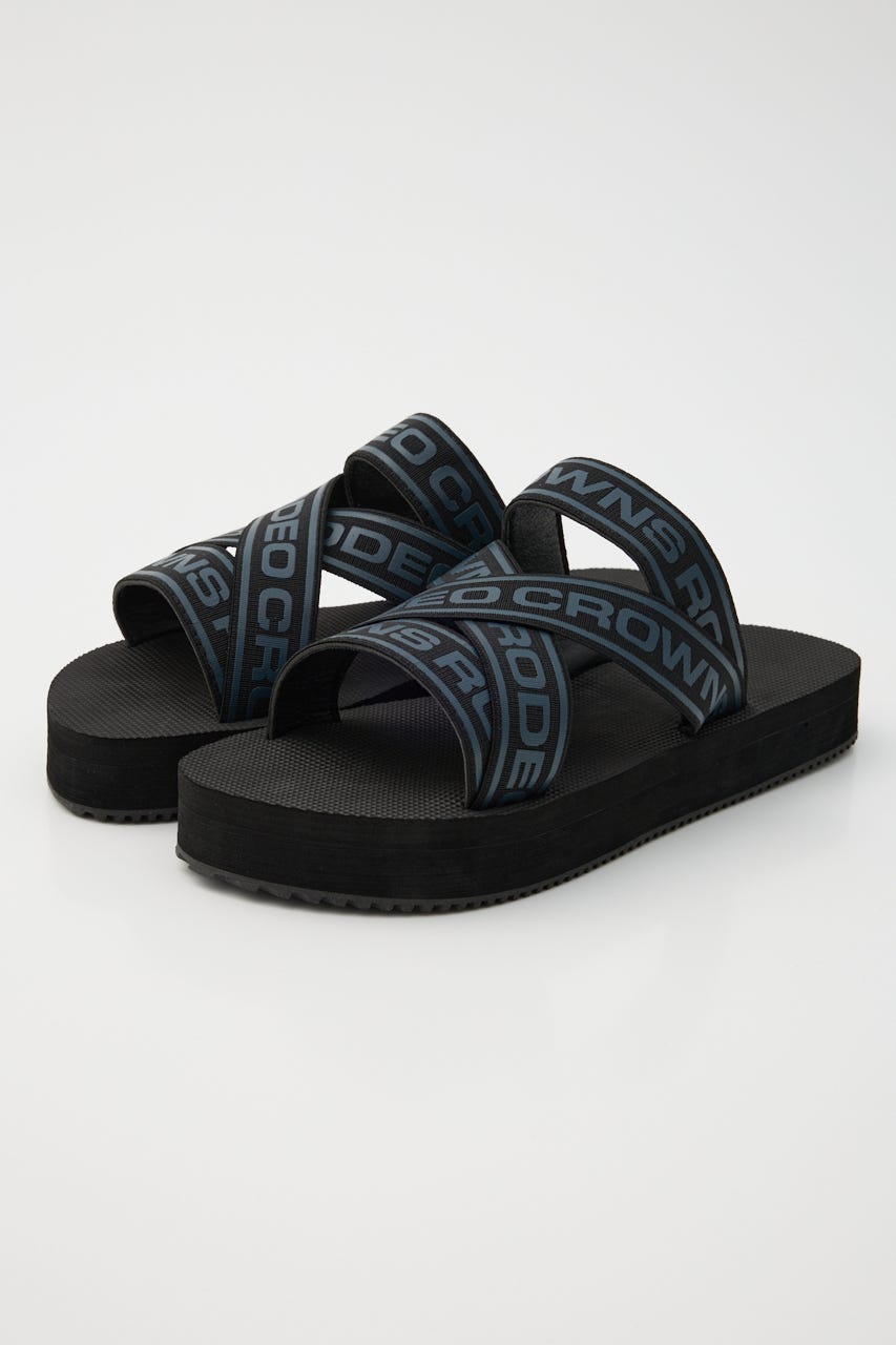 MENS ラバーテープサンダル 柄BLK L