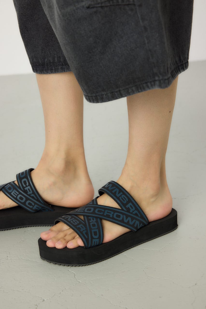 MENS ラバーテープサンダル 柄BLK L