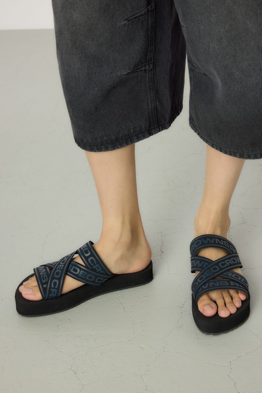 MENS ラバーテープサンダル 柄BLK L