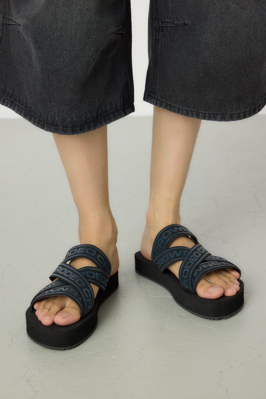 MENS ラバーテープサンダル 柄BLK L