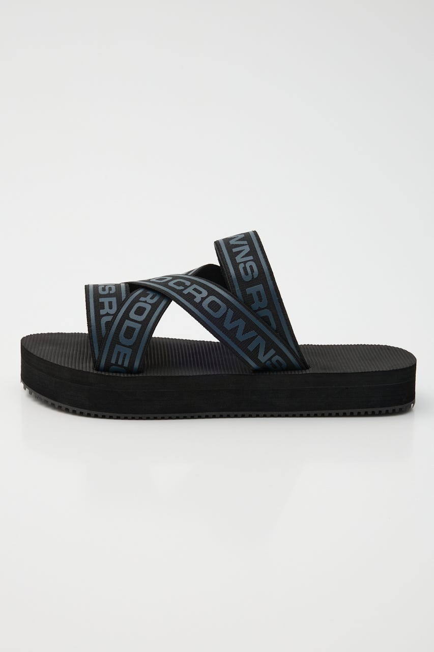 MENS ラバーテープサンダル 柄BLK L