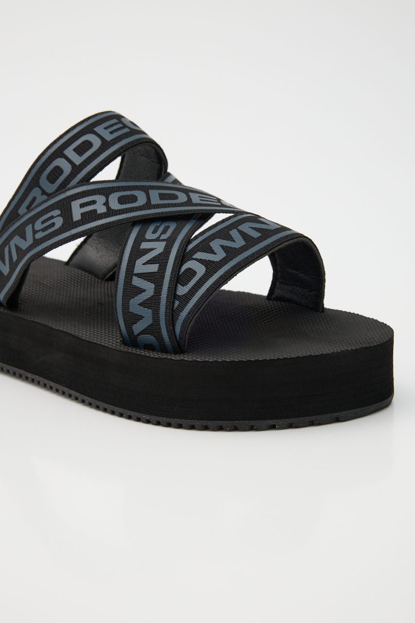 MENS ラバーテープサンダル 柄BLK L