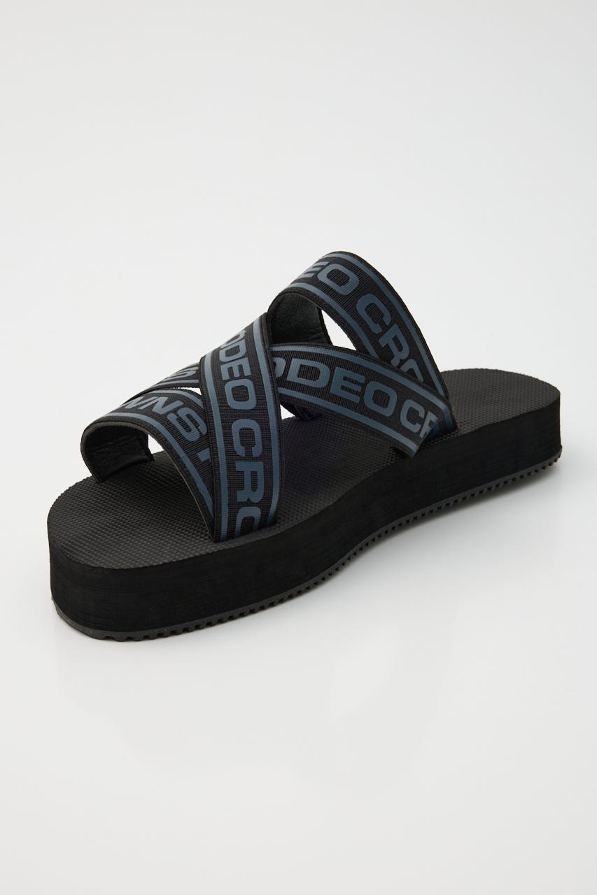 MENS ラバーテープサンダル 柄BLK L