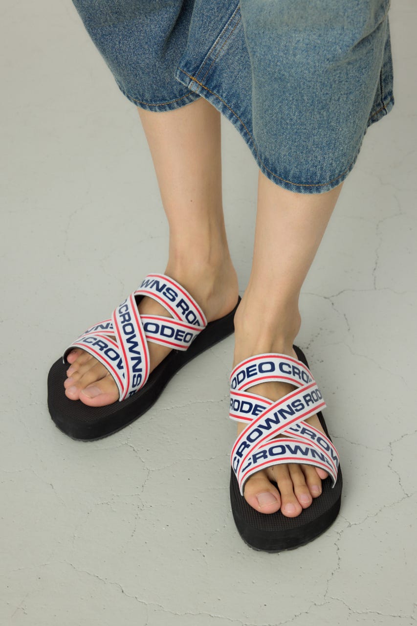 MENS ラバーテープサンダル 柄WHT M