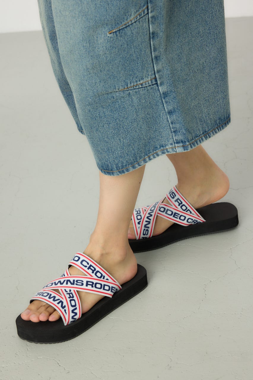 MENS ラバーテープサンダル 柄WHT M