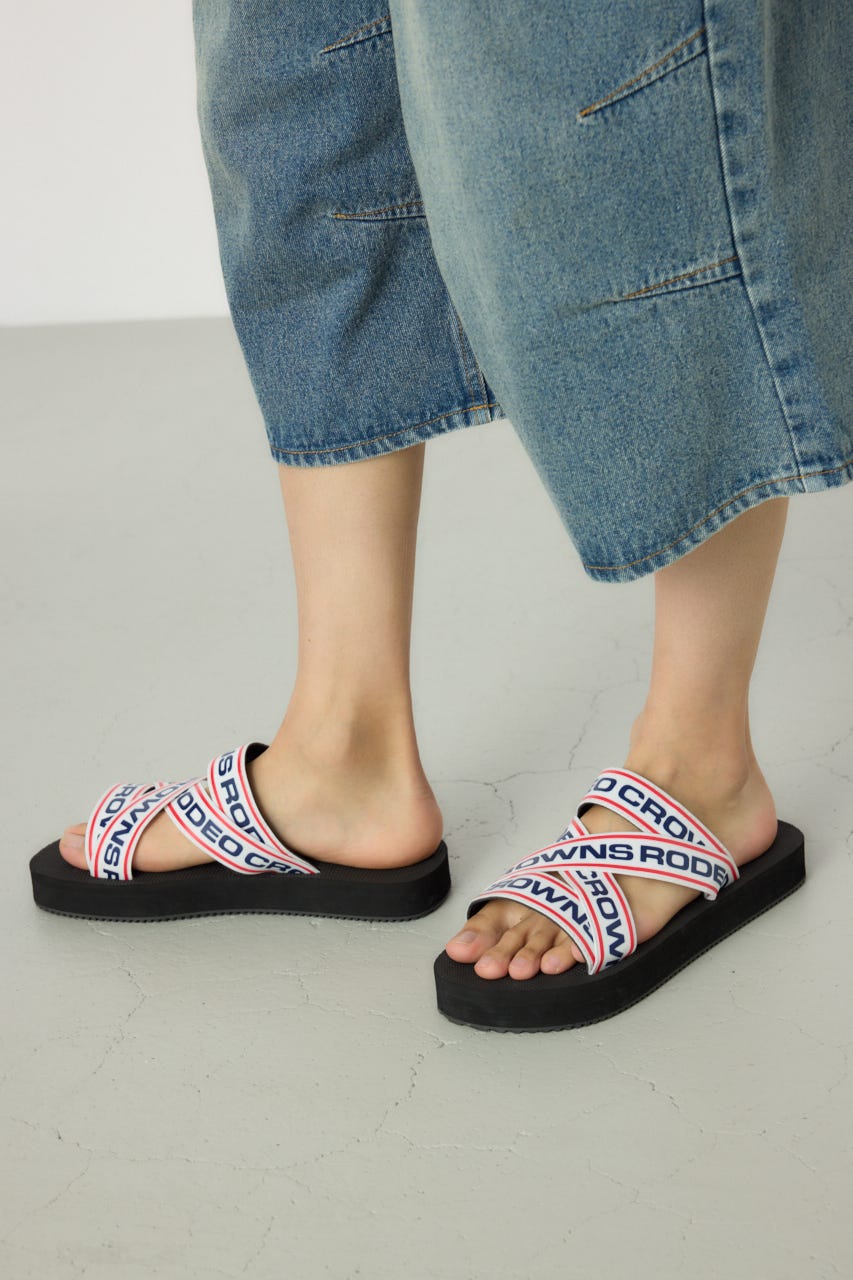 MENS ラバーテープサンダル 柄WHT M