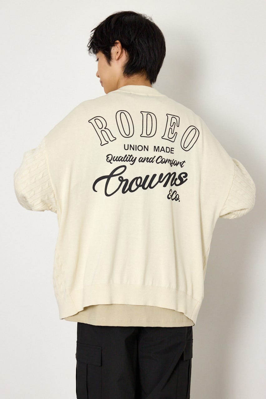 細ケーブルニットカーディガン O/WHT L