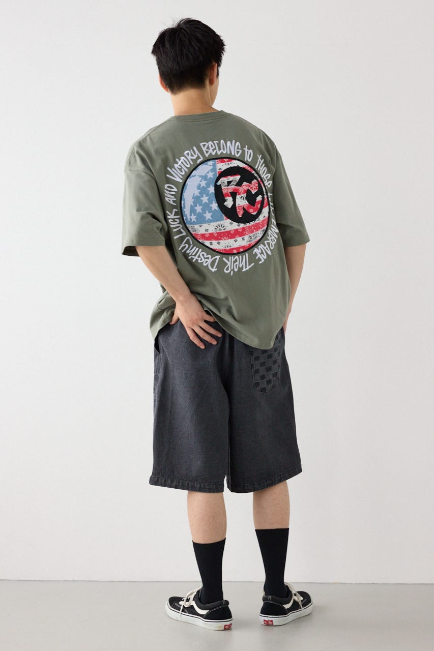 ダブルニーデニムショーツ BLK M