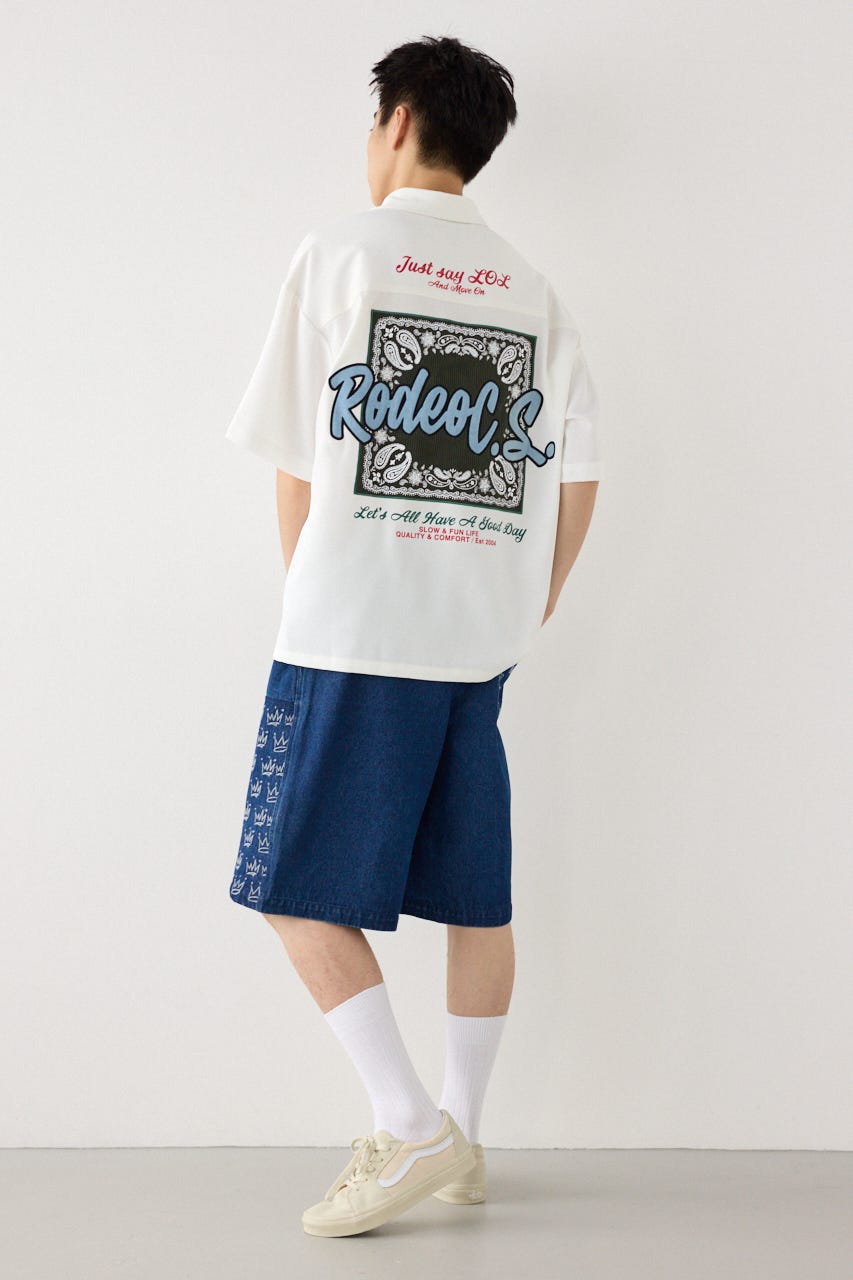 LAD MUSICIAN プリーツショーツ　46　（SAMPLE品） RODEO CROWNS WIDE BOWL | ダブルニーデニムショーツ (ショートパンツ