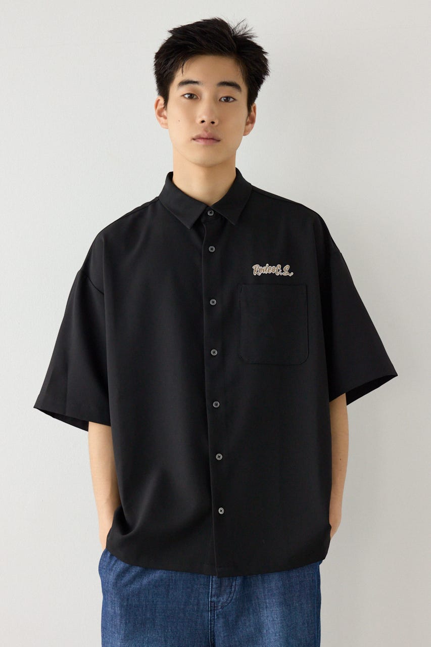 COOLMAX(R)ファブリック製・コールパッチシャツ BLK M