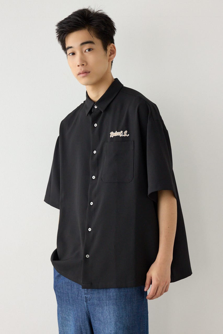 COOLMAX(R)ファブリック製・コールパッチシャツ BLK M
