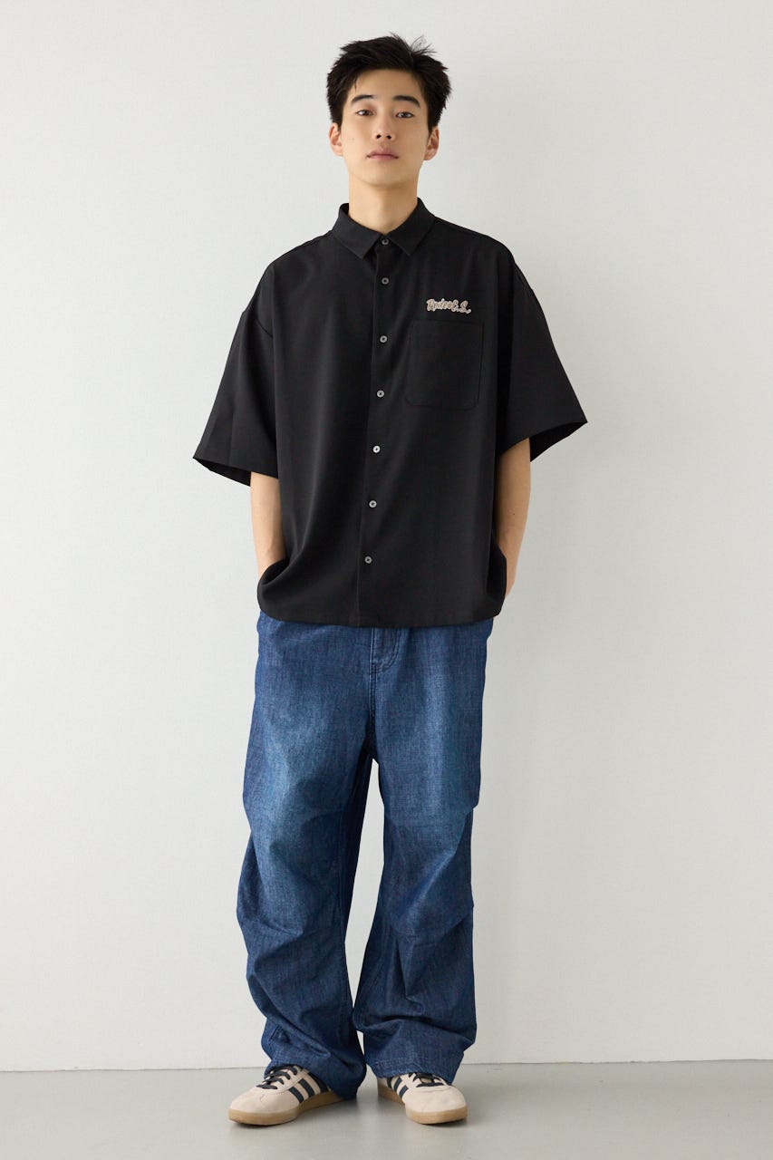 COOLMAX(R)ファブリック製・コールパッチシャツ BLK M