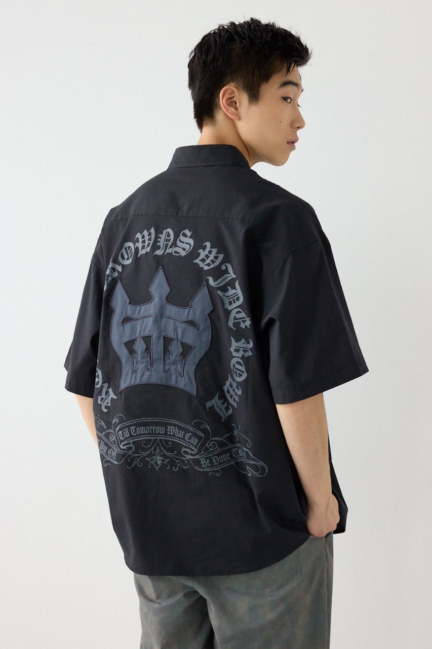 COOLMAX(R)ファブリック製・BLKletterシャツ BLK L