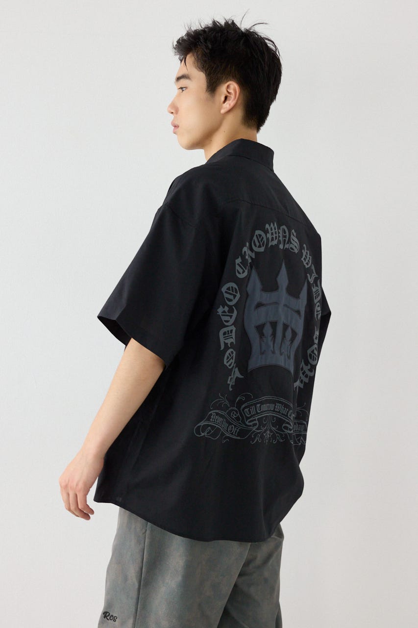 COOLMAX(R)ファブリック製・BLKletterシャツ BLK L