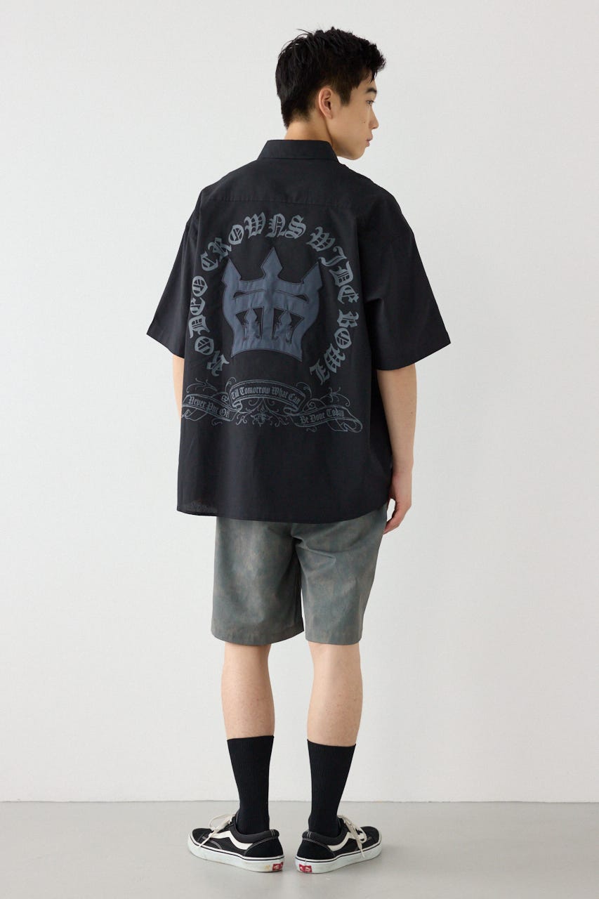 COOLMAX(R)ファブリック製・BLKletterシャツ BLK L
