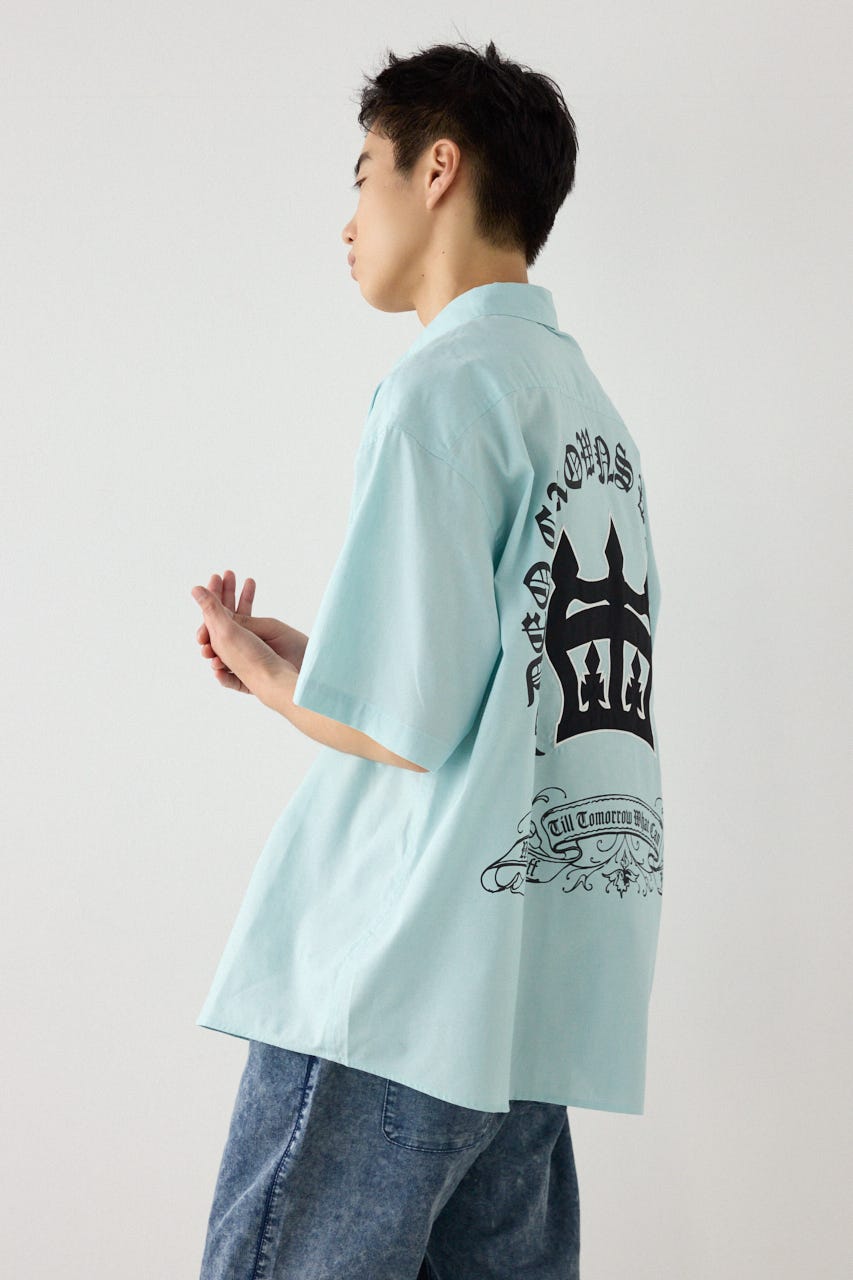 COOLMAX(R)ファブリック製・BLKletterシャツ MINT M
