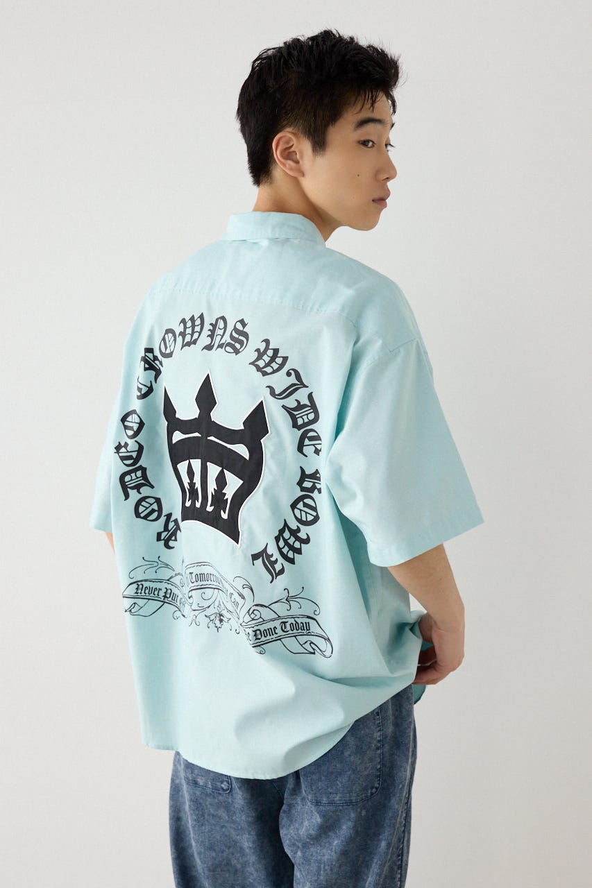 COOLMAX(R)ファブリック製・BLKletterシャツ MINT M