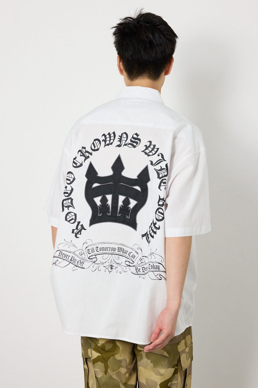 COOLMAX(R)ファブリック製・BLKletterシャツ WHT L
