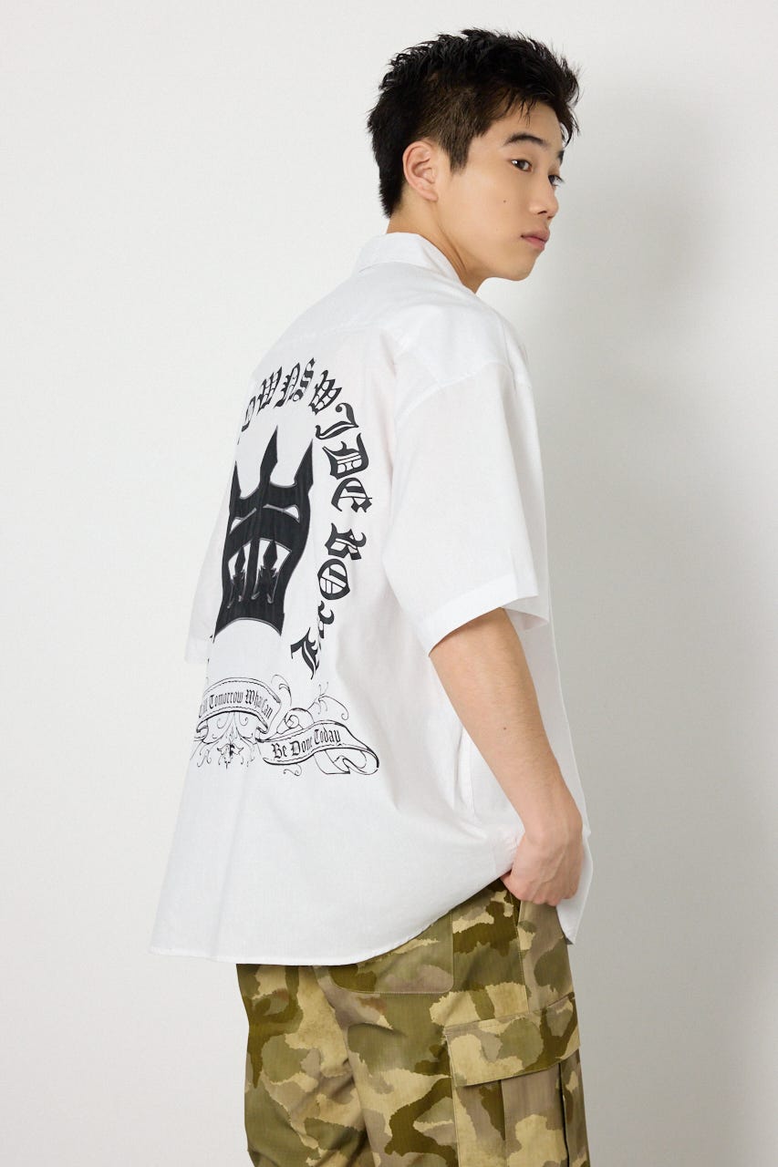 COOLMAX(R)ファブリック製・BLKletterシャツ WHT L