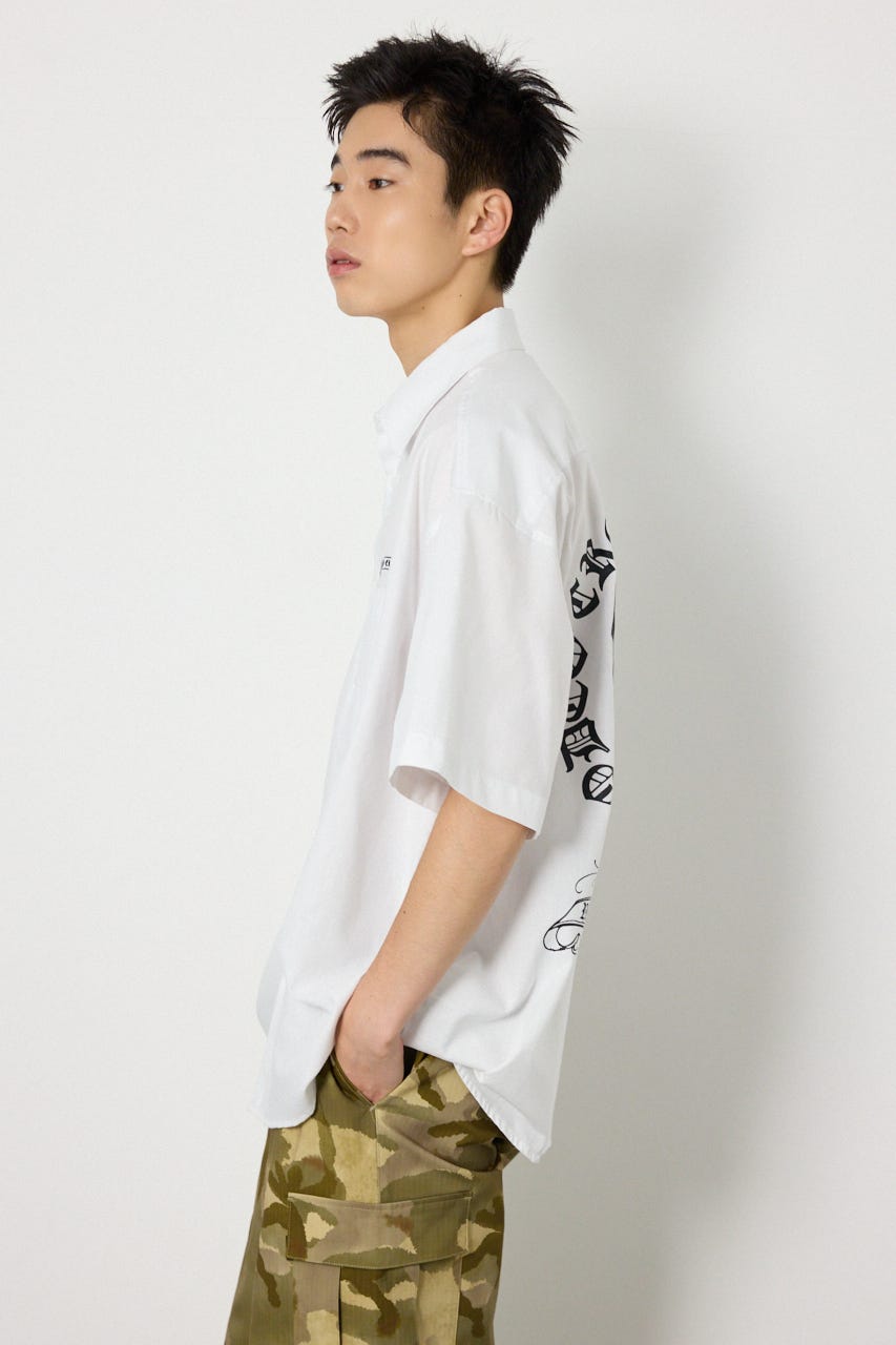 COOLMAX(R)ファブリック製・BLKletterシャツ WHT L