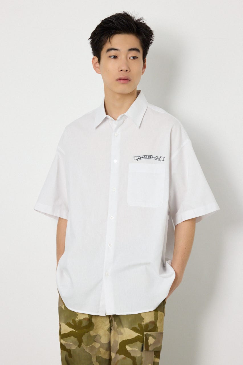 COOLMAX(R)ファブリック製・BLKletterシャツ WHT L