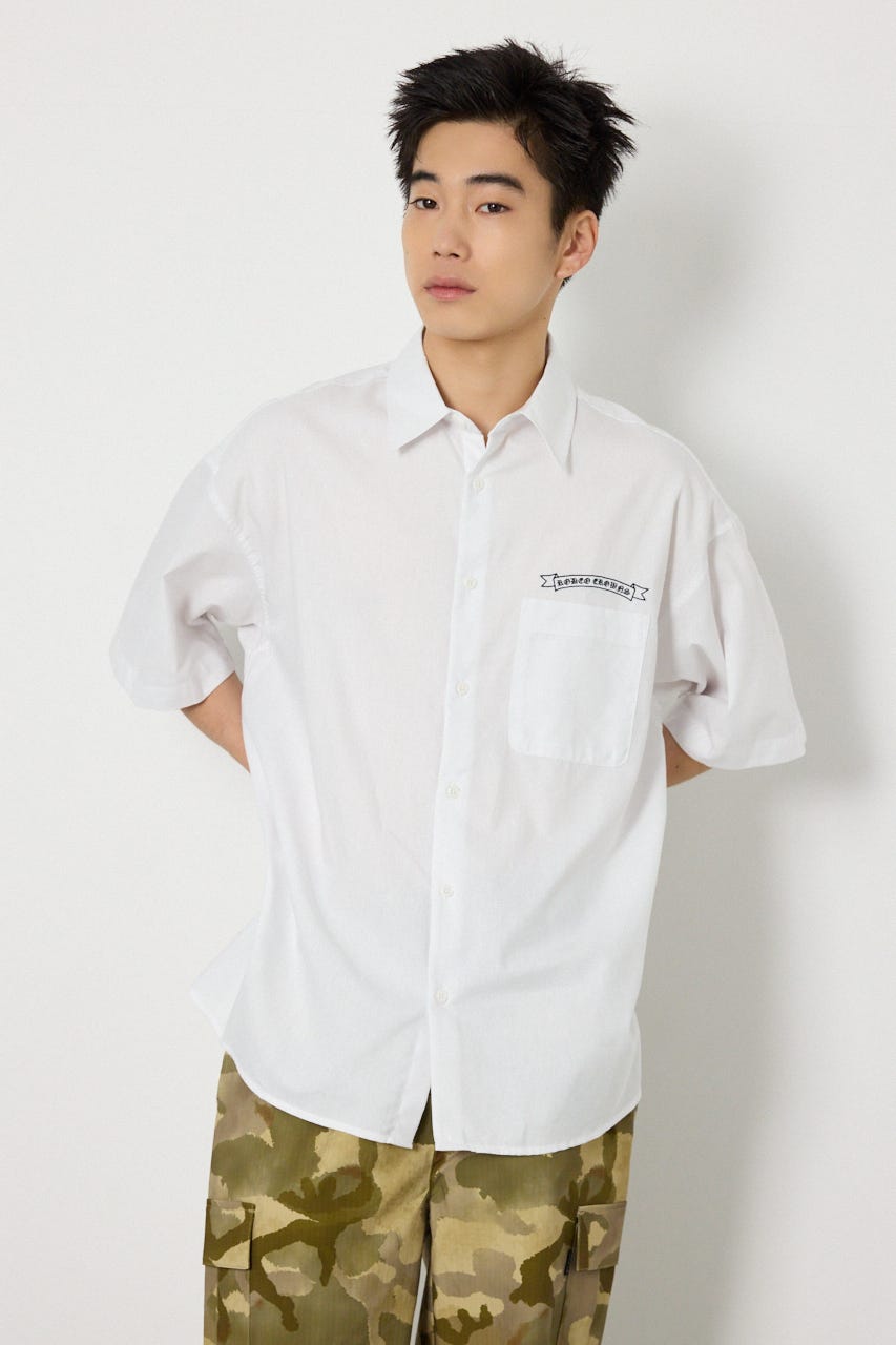 COOLMAX(R)ファブリック製・BLKletterシャツ WHT L