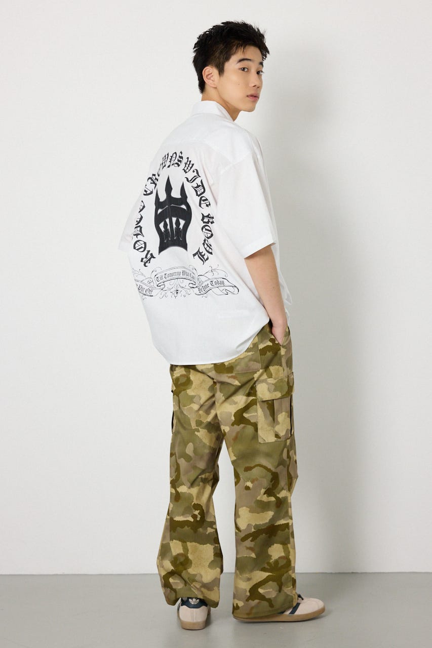 COOLMAX(R)ファブリック製・BLKletterシャツ WHT L