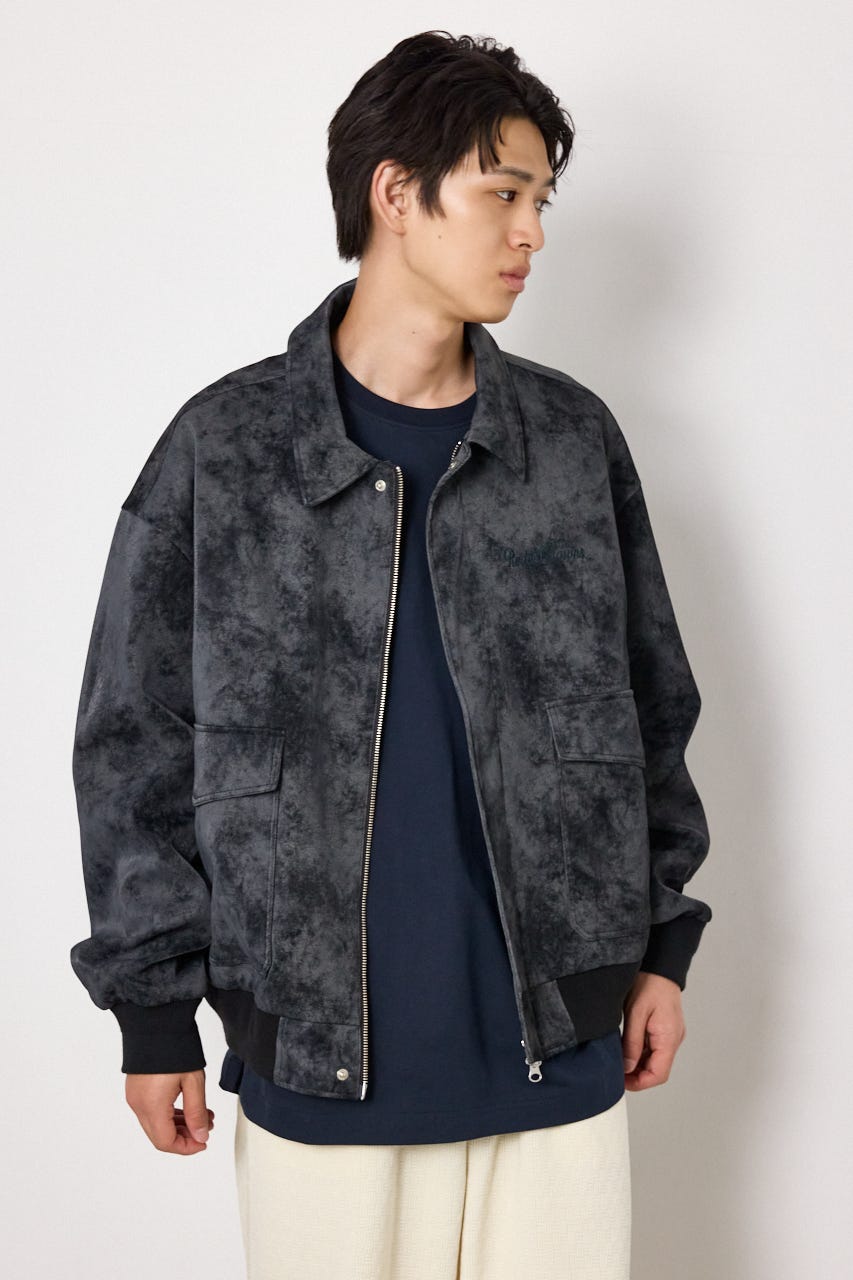 Unevenフェイクレザーブルゾン C.GRY M