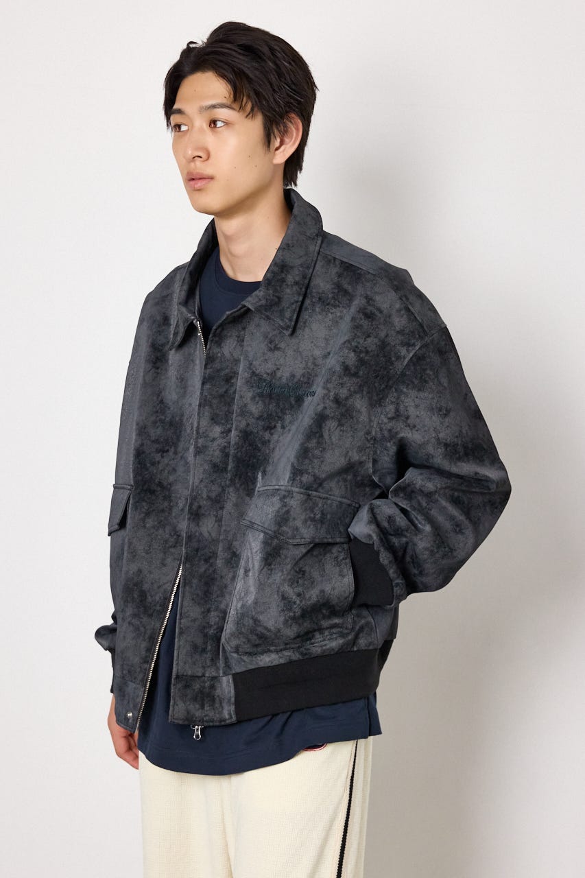 Unevenフェイクレザーブルゾン C.GRY M