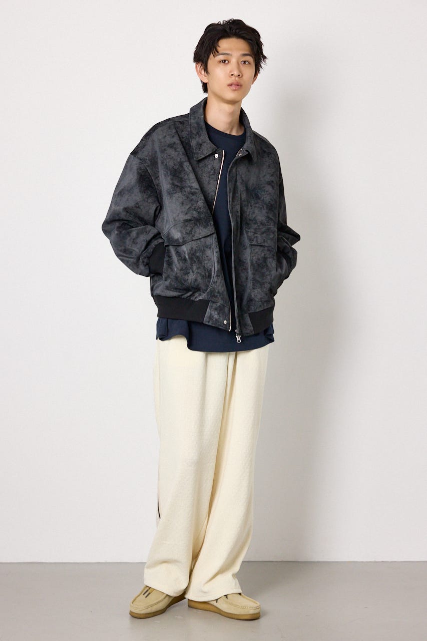 Unevenフェイクレザーブルゾン C.GRY M