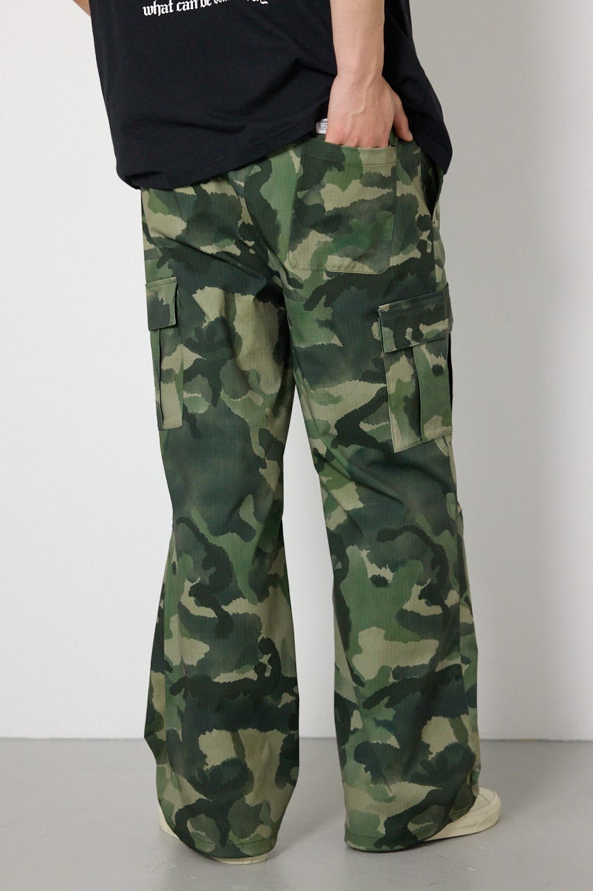 ストレッチリップカーゴパンツ 柄KHA M