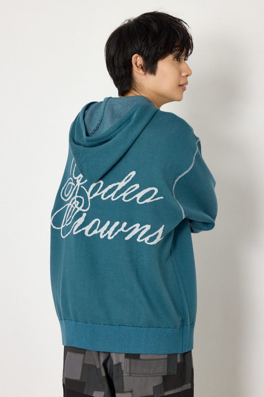 スウェットライクハーフzipフーディー D/BLU M