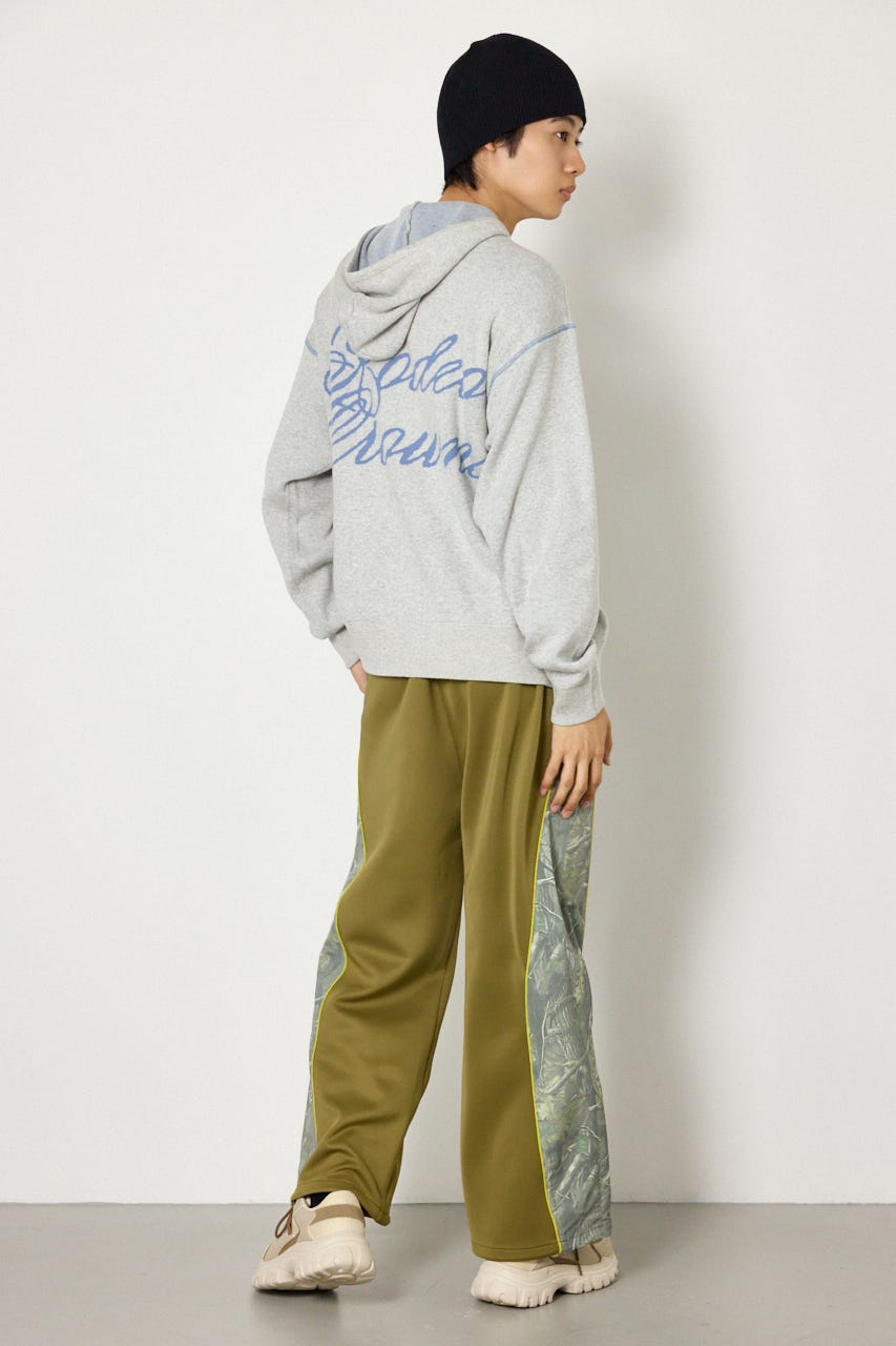 スウェットライクハーフzipフーディー L/T.GRY M