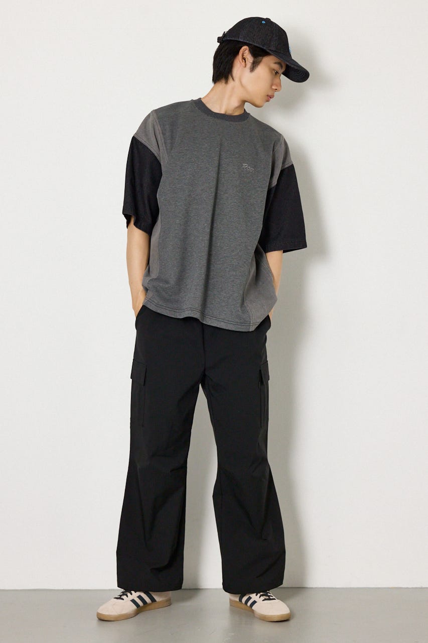 デニムドッキング半袖スウェット BLK M