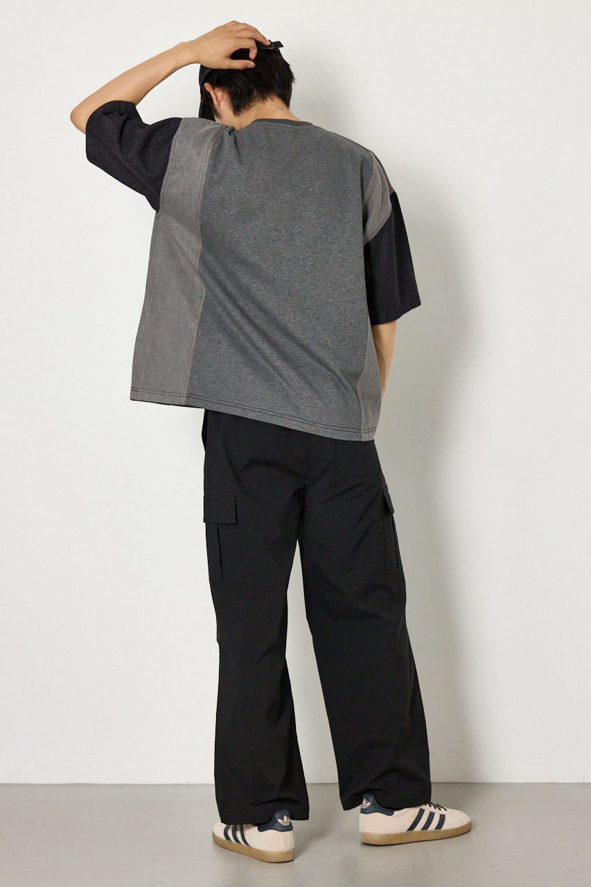デニムドッキング半袖スウェット BLK M