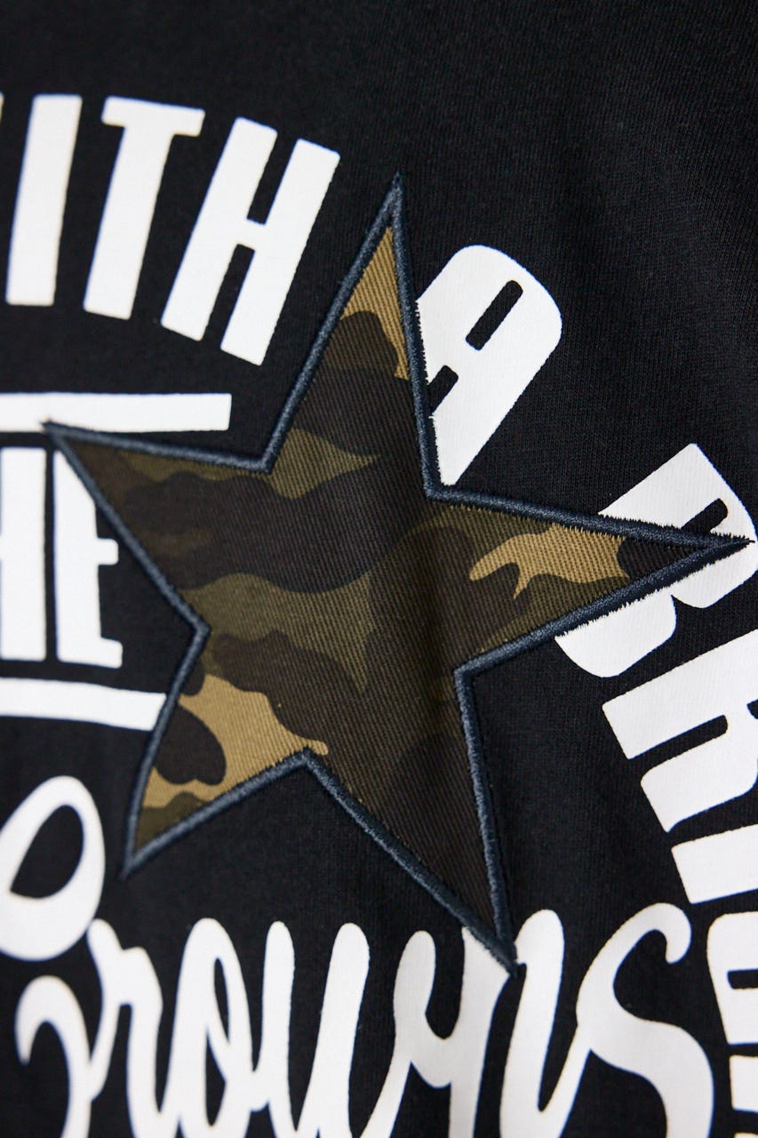 カモフラアップリケTシャツ BLK M