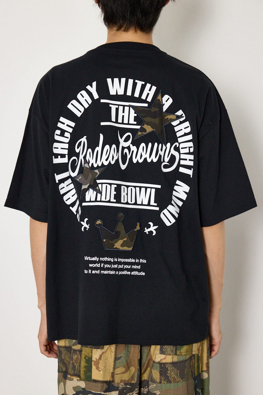 カモフラアップリケTシャツ BLK M