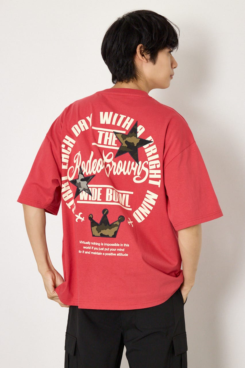 カモフラアップリケTシャツ RED M