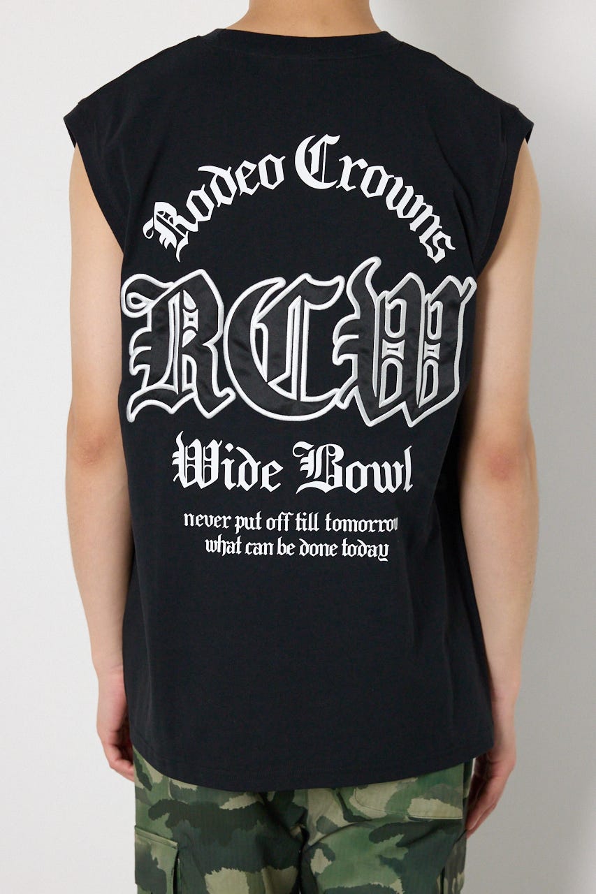 Blackletterノースリーブトップス BLK M