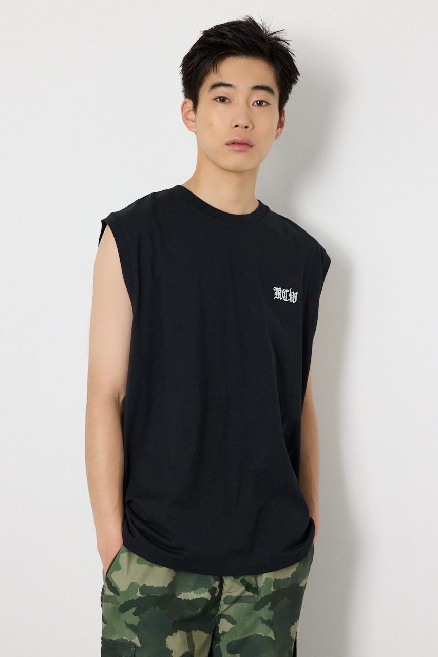 Blackletterノースリーブトップス BLK M