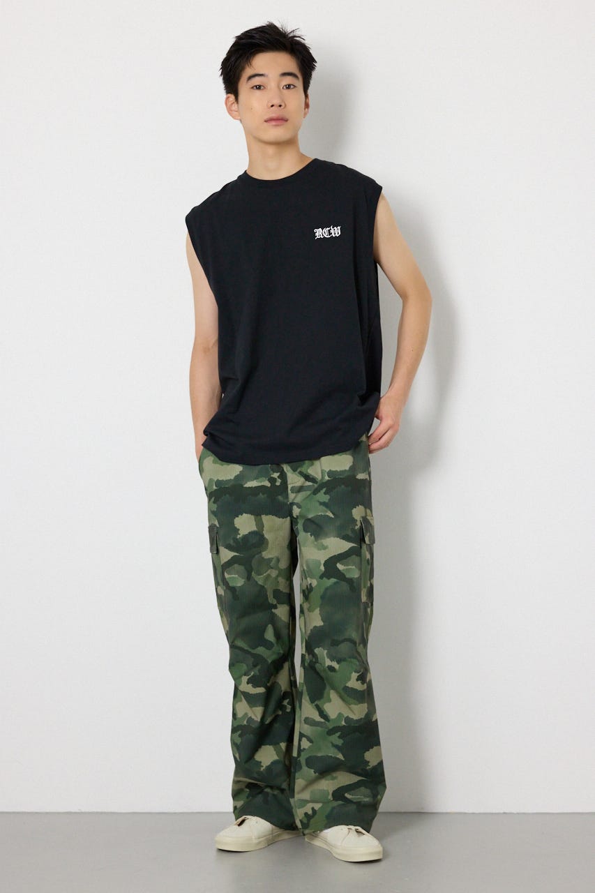 Blackletterノースリーブトップス BLK M