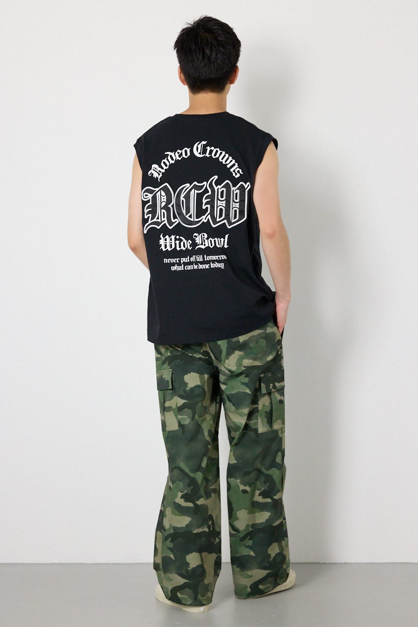 Blackletterノースリーブトップス BLK M