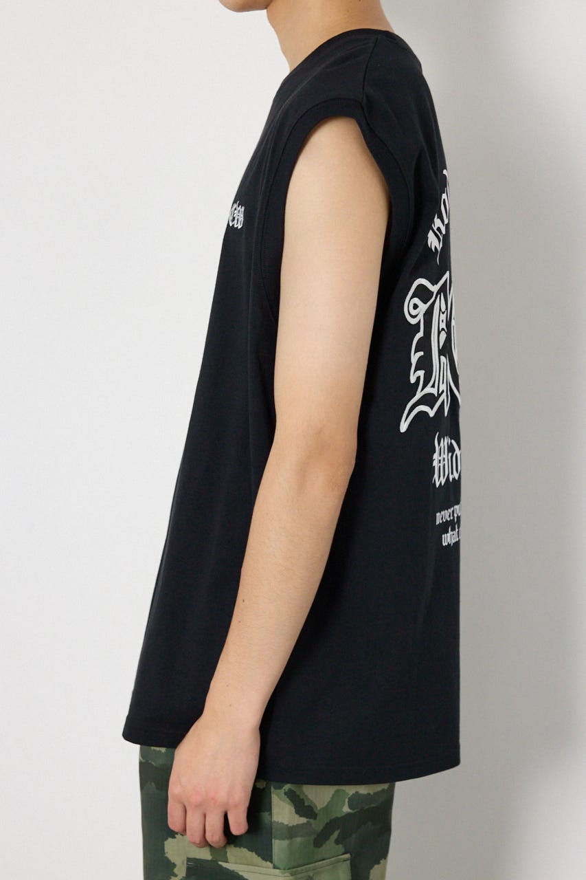 Blackletterノースリーブトップス BLK M