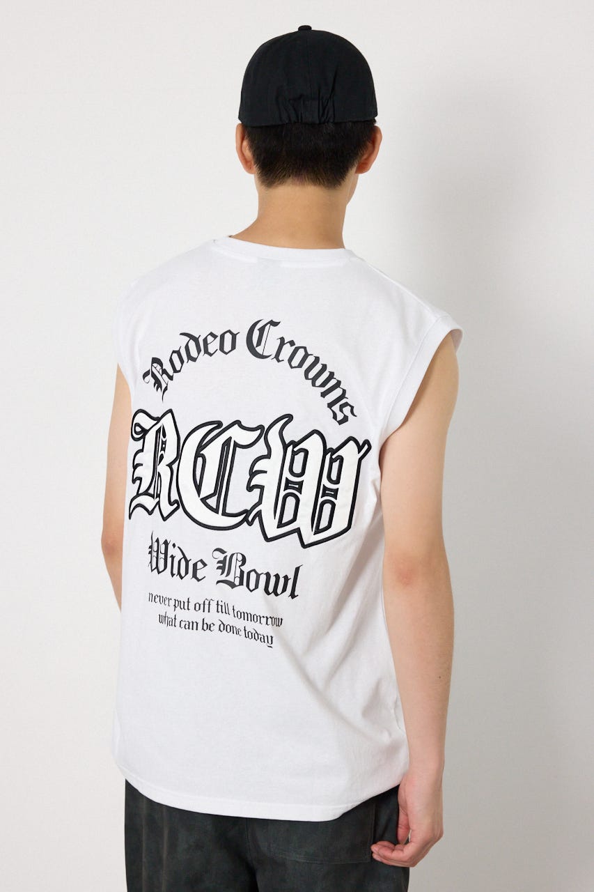 Blackletterノースリーブトップス WHT L