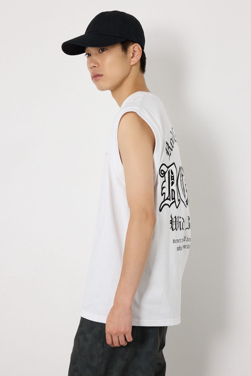 Blackletterノースリーブトップス WHT L